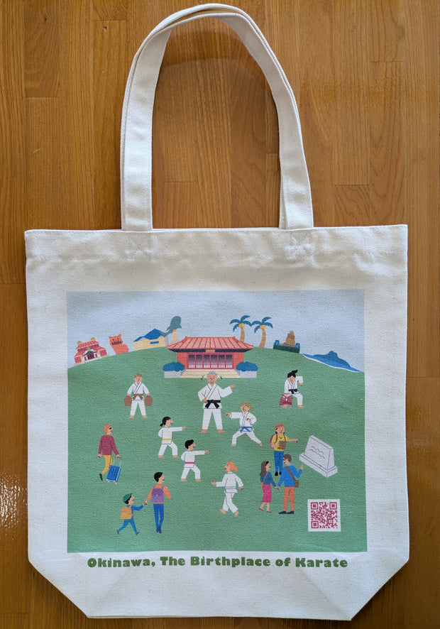 ★国際専用★For International mail order★ODKS Official Merchandise: 'Okinawa Karate' Symbol Mark Tote Bag／ODKS公式グッズ：「沖縄空手」シンボルマーク・トートバッグ
