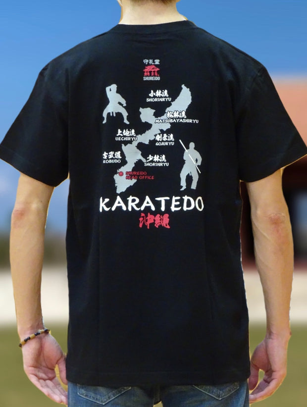 ★Sending Overseas★【SHUREIDO】Okinawa Map BLACK T-shirt