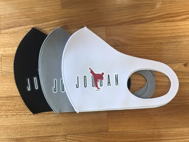上段"JOUDAN"蹴りマスク：3枚セット（白・黒・グレー）